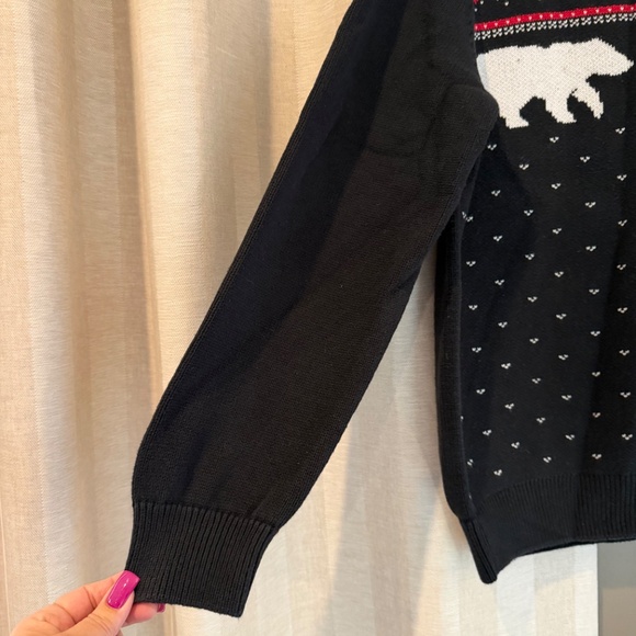 Chaps Men's Bear Christmas Ski Lodge Mockneck Sweater, Size Large - Picture 3 of 9